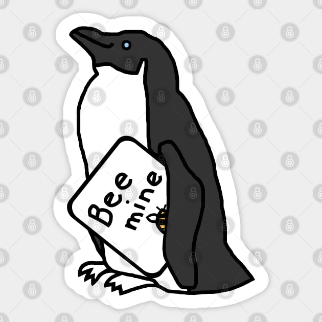 Cute Penguin says Bee Mine this Valentines Day Sticker by ellenhenryart